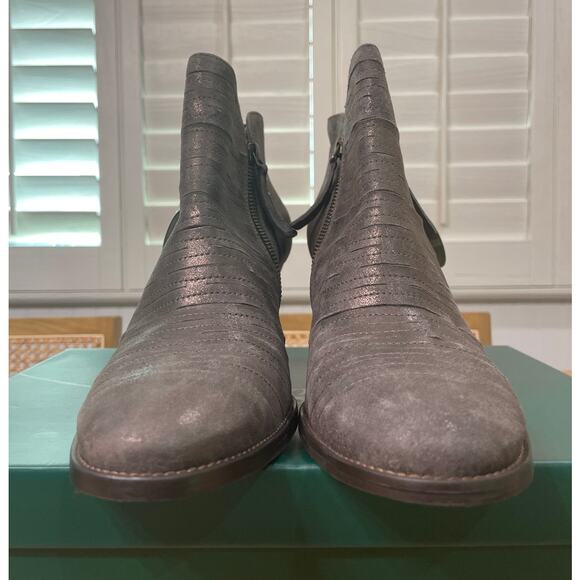 Paul Green Malibu Sliced Double Zip Bootie Nubuck Antique Metallic Size 10.5 NIB - Picture 6 of 12
